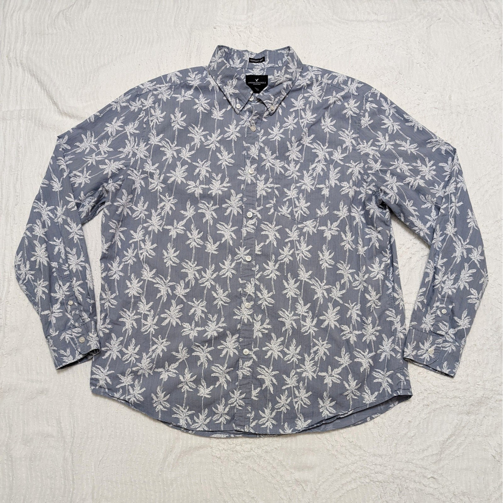 American Eagle Men's XXL Seriously Soft Button Down Long Sleeve Casual Shirt